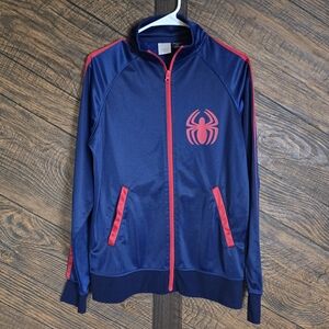 Men's Blue and Red Spider Logo Track Jacket